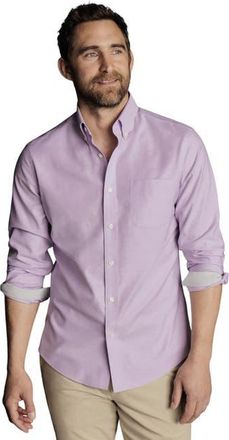 CHARLES TYRWHITT Slim Fit Button-Down Collar Non-Iron Stretch Oxford Shirt in Lavender Purple at Nordstrom, Size Small
