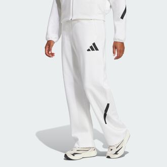 adidas Womens Z.N.E. Barrel Pants - White & Black Recycled Material - Size Medium (Short)