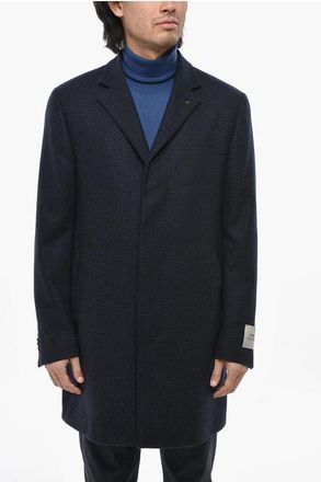 Corneliani CC COLLECTION Cappotto Monopetto a Quadri District In Lana V taglia 50