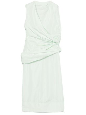 Jil Sander knot-detail midi dress - women - Other fibres - 36 - Green