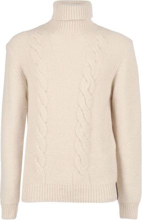 K-Way Cream Chunky Knit Turtleneck Sweater