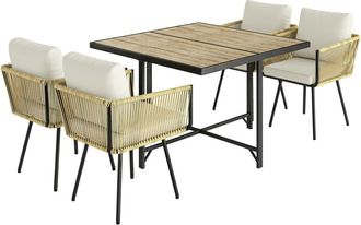 OUTSUNNY Conjunto de jard&iacute;n 110x110x74 cm beige