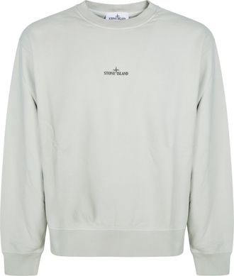 Stone Island Minimalist White Compass Graphic Sweatshirt