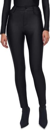 Good American Good Waist High Shine Compression Leggings in Black001 at Nordstrom Rack, Size 12