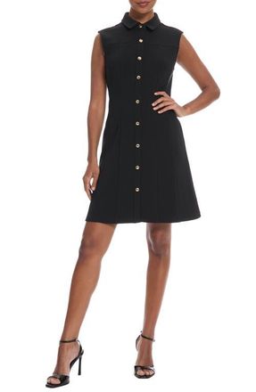 Maggy London Sleeveless Shirtdress in Black at Nordstrom, Size 14