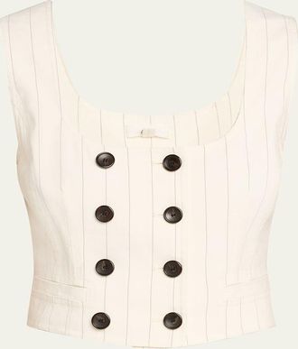 A.L.C. Darcy Pinstripe Cropped Vest