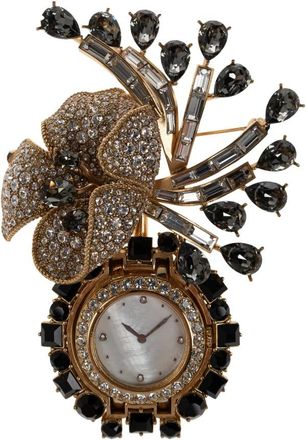 Dolce & Gabbana Kristallen Broche - Heren - Kettingen - Geel - ONE Size - Wol - Accessoires
