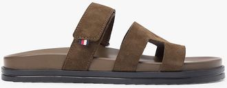 Tommy Hilfiger Mens Adjustable Suede Sandal - Brown - US 11.5 / EU 45