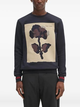 Paul Smith Sweater met ronde hals en bloemenprint - Blauw