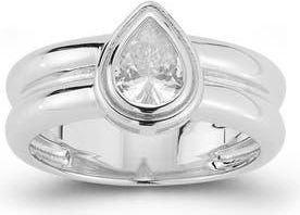 Glaze Jewelry Pear Cut Cubic Zirconia Band Ring in Silver at Nordstrom Rack, Size 8