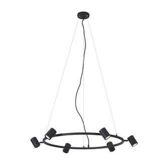 QAZQA Qazqa L&aacute;mpara Colgante Moderna Negra De 6 Luces - Jeana Circle