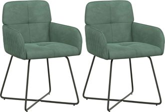 vidaXL Sillas De Comedor 2 Uds. Terciopelo Verde Mar 59 X 56,5 X 86 Cm Vidaxl