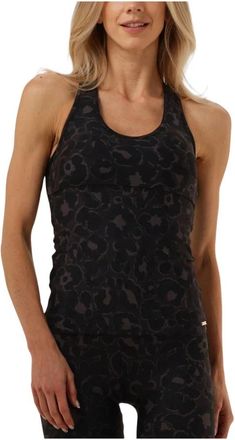 Deblon Sports Yoga Top met Luipaardprint - Dames - Tops zonder mouwen - Bruin - XS - Polyester - Tops