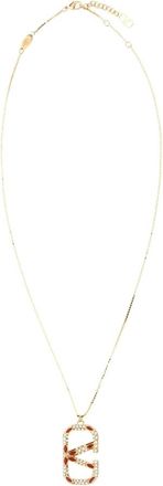 Valentino Garavani Gouden metalen VLogo ketting - Dames - Kettingen - Geel - ONE Size - Accessoires