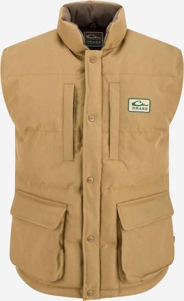 Drake Mens Throwback 80 Featherless Puffer Vest In Tan