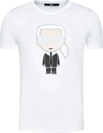 Karl Lagerfeld Ikonik Karl T-Shirt - Dames - T-shirts - Wit - XL - Katoen - Tops