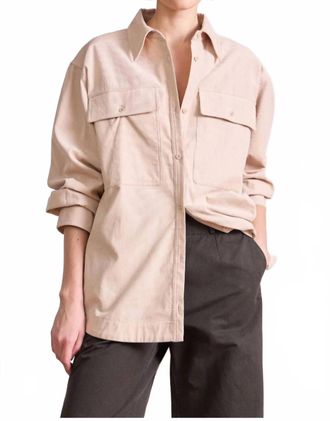 Apiece Apart Flowe Pocket Button Up Shirt In Adobe Rose