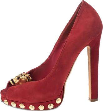 Alexander McQueen Pumps con borchie 135mm - Rosso