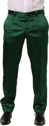 Dolce & Gabbana Dark Green Tapered Leg Dress Trouser Mens Pants