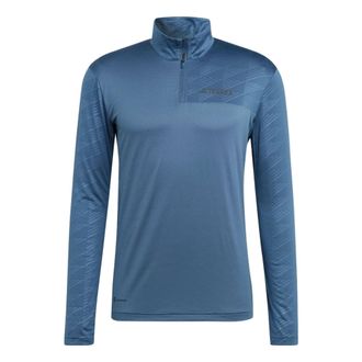 adidas TERREX Multi Half-Zip Long Sleeve Tee Blue HM4020