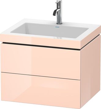 Duravit Lavabo Para Muebles Duravit L-cube C-bonded Con Base, Colgante, 60x48 Cm, 2 Cajones, Sin Rebosadero, 1 Agujero Para Grifo, Color: Perla De Albaricoque