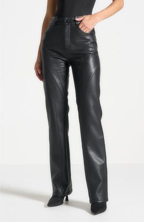 Mani&egrave;re De Voir Leather Biker Trousers in Black at Nordstrom, Size 10