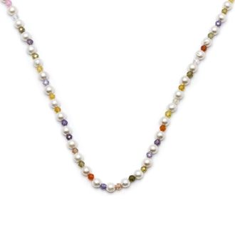 Luxenter Veelkleurige Kristallen Ketting in 18K Geel Goud - Amio