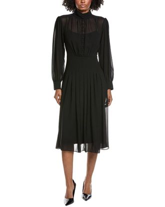 Mikael Aghal Solid Midi Dress