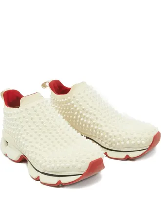 Christian Louboutin Spike Sock sneakers - men - Neoprene/Rubber/Fabric - 40 - Neutrals