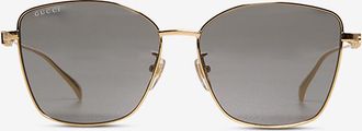 Gucci Quadratische Metall-Sonnenbrille mit Logob&uuml;geln