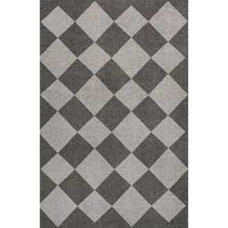 Jonathan Y Designs Draper Classic Geometric Diamond Pattern Area Rug in Dark Gray/light Gray at Nordstrom, Size 8Ft 0In X 10Ft 0In