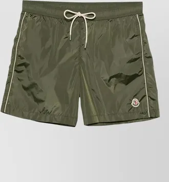 Moncler swim shorts side stripes back pocket