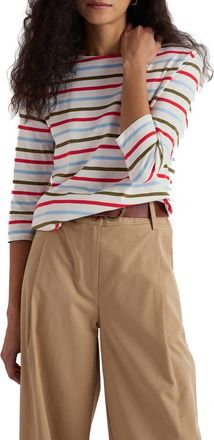 Seasalt Cornwall Sailor Stripe Organic Cotton Top in Tri Breton Seagrass at Nordstrom, Size 20 Us