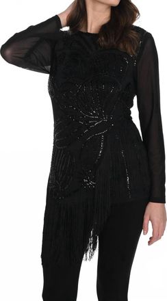 Frank Lyman Design Beaded Tunic In Black