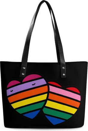 Generic Rainbows Heart Tote Bags for Women Cute Shoulder Purses Handbags