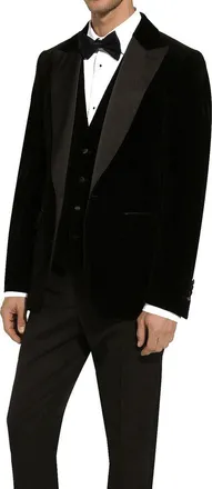 Dolce & Gabbana Mens Black Cotton Tuxedo Clothing
