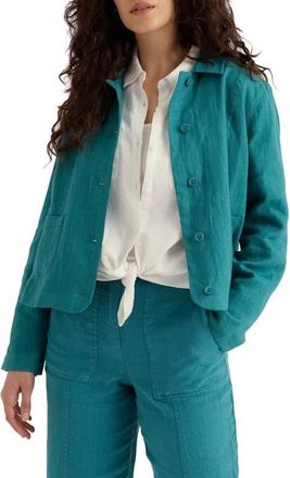Seasalt Cornwall Arame Linen Jacket in Deep Dive at Nordstrom, Size 12 Us