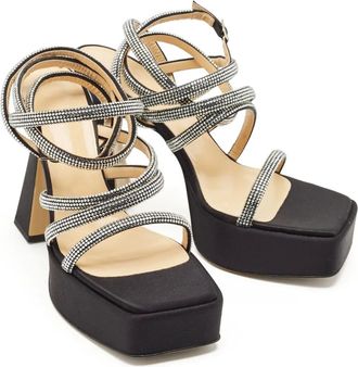 Mach & Mach Sandali Sydney con plateau - Nero