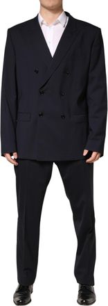 Dolce & Gabbana Blue Wool Double Breasted 2 Piece Men Mens Suit (Pre-Owned)