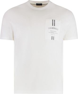Paul & Shark White Logo Crew Neck T-Shirt