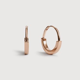 Monica Vinader Rose Gold MV Linear Small Hoop Earrings