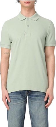 Tom Ford Tops, Heren, Groen, L, Katoen, Klassiek Katoenen Poloshirt met Kraag