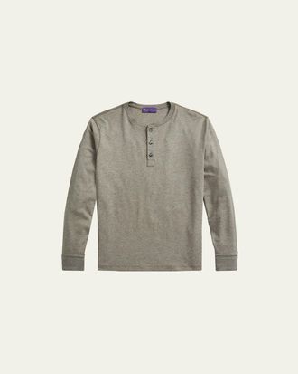 Ralph Lauren Purple Label Mens Long-Sleeve Henley Shirt