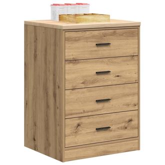 Berkfield Home Garage Storage Cabinet Artisan Oak 60x51x85 cm Solid Wood Pine in Brown | Size: 60 x 51 x 85 cm