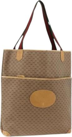 Gucci Pre-owned Vintage Tote Bag - Dames - Vintage Shopper - Beige - ONE Size - Leer - Vintage