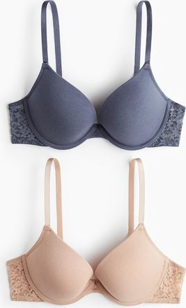 H&M 2er-Pack Push-up-BHs - Blue