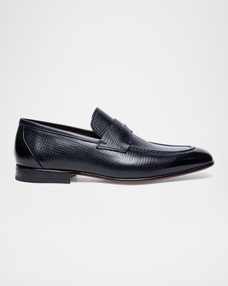 Santoni Men & apos;s Gannon Leather Penny Loafers
