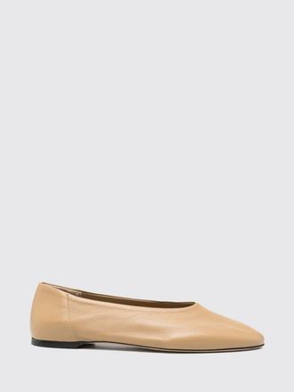 Toteme Ballerine in pelle liscia con punta tonda e suola in cuoio