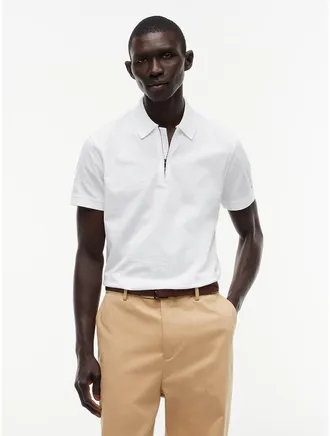 Tommy Hilfiger Mens New York Label Regular Fit Performance Polo - White - XL