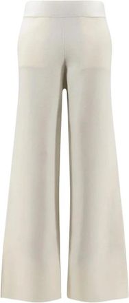 Max Mara Pantalones de sastre de pierna ancha - Trousers - Mujer - Blanco - L